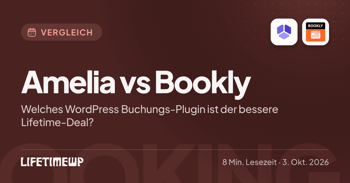 Titelbild: Amelia vs Bookly: Welches WordPress Buchungs-Plugin ist der bessere Lifetime-Deal?