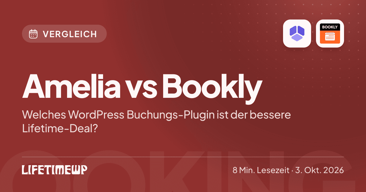 Titelbild: Amelia vs Bookly: Welches WordPress Buchungs-Plugin ist der bessere Lifetime-Deal?