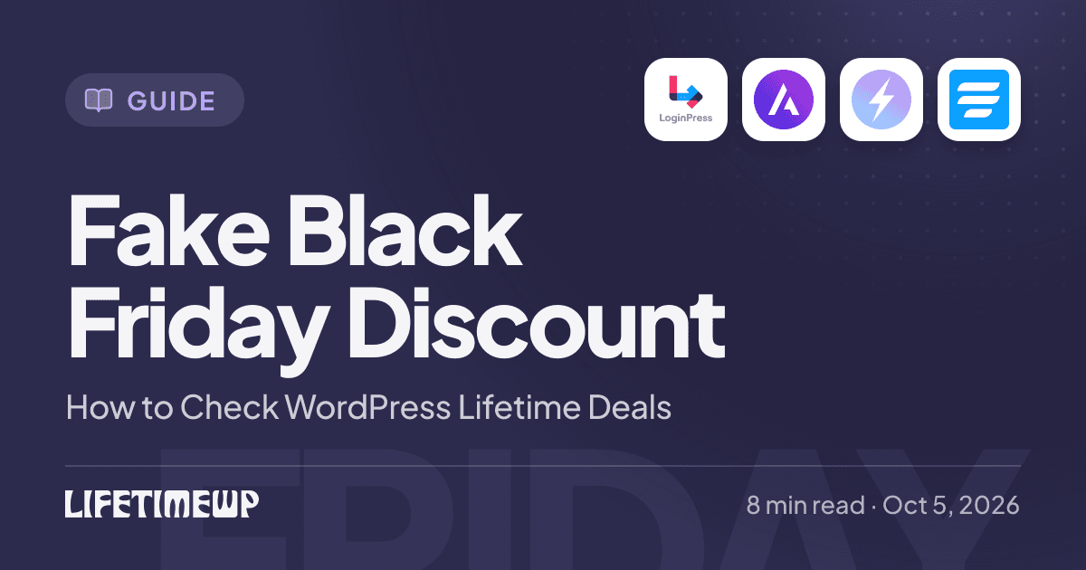 Cover image: Fake Black Friday Discount: How to Check WordPress Lifetime Deals
