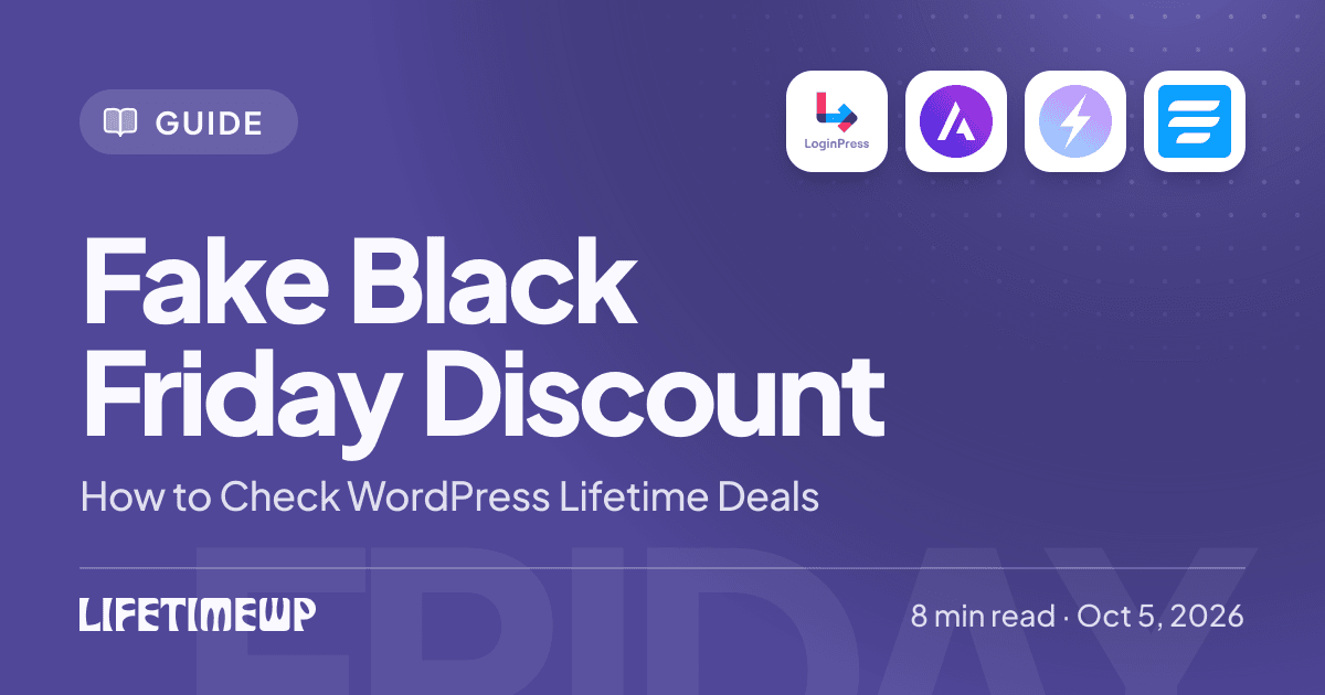 Cover image: Fake Black Friday Discount: How to Check WordPress Lifetime Deals