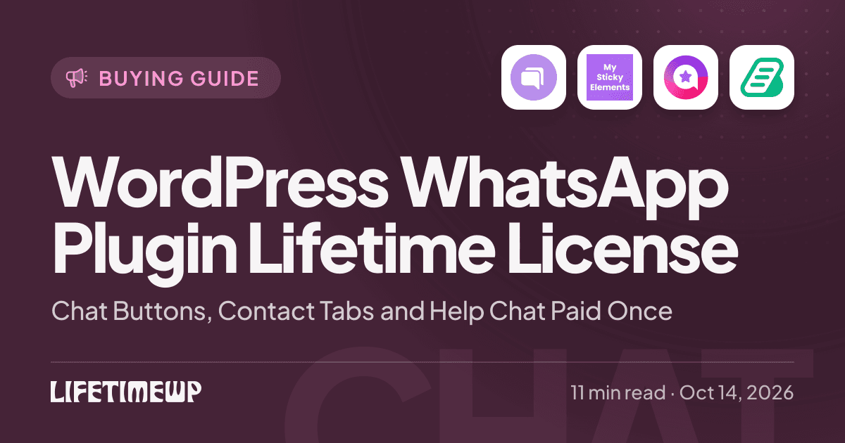 Cover image: WordPress WhatsApp Plugin Lifetime License: Chat Buttons, Contact Tabs and Help Chat Paid Once