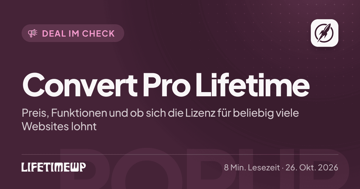 Titelbild: Convert Pro Lifetime: Preis, Funktionen und ob sich die Lizenz für beliebig viele Websites lohnt