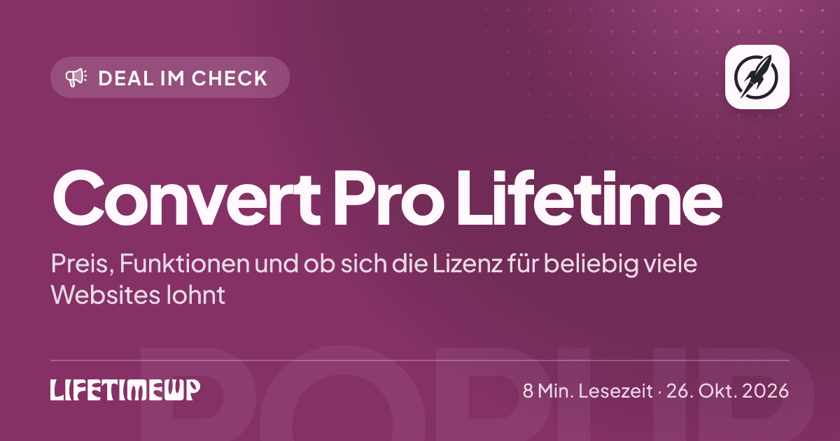 Titelbild: Convert Pro Lifetime: Preis, Funktionen und ob sich die Lizenz für beliebig viele Websites lohnt