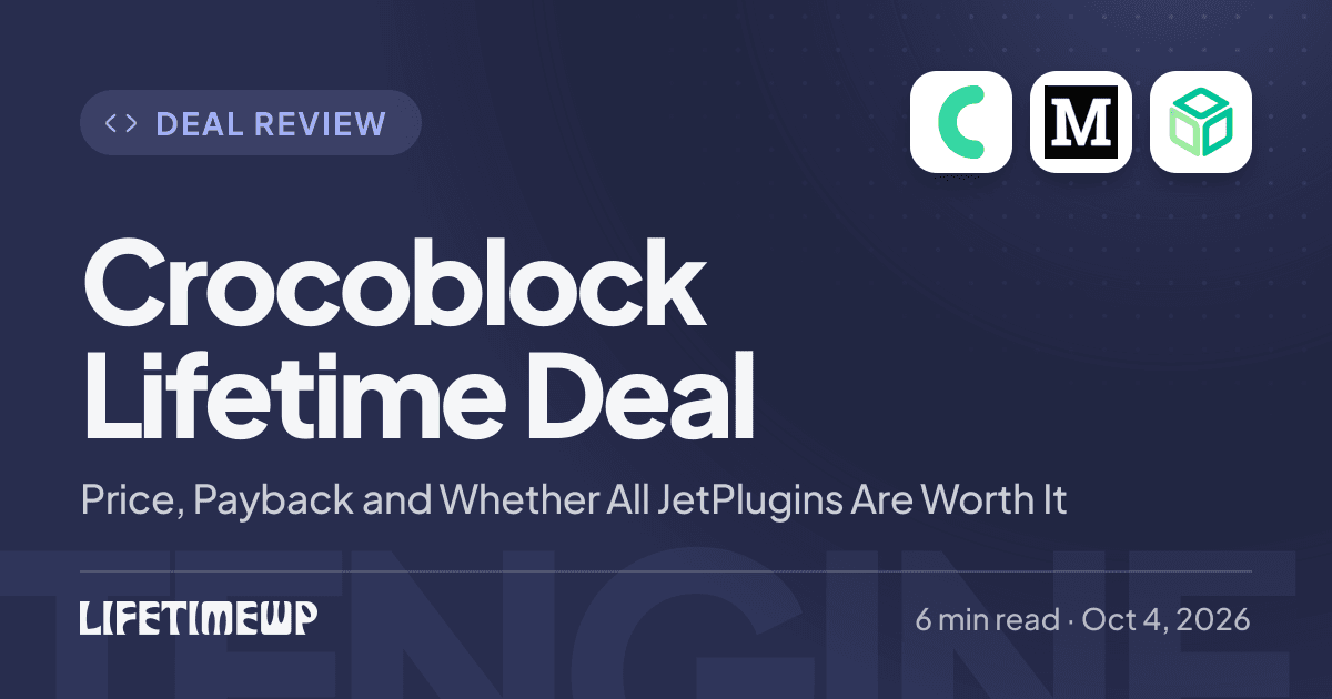 Cover image: Crocoblock Lifetime Deal: Price, Payback and Whether All JetPlugins Are Worth It