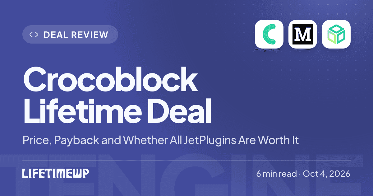 Cover image: Crocoblock Lifetime Deal: Price, Payback and Whether All JetPlugins Are Worth It