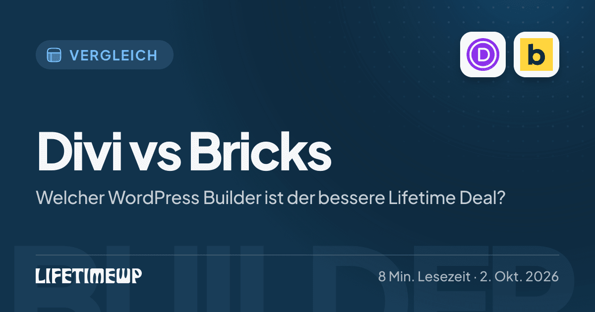 Titelbild: Divi vs Bricks: Welcher WordPress Builder ist der bessere Lifetime Deal?