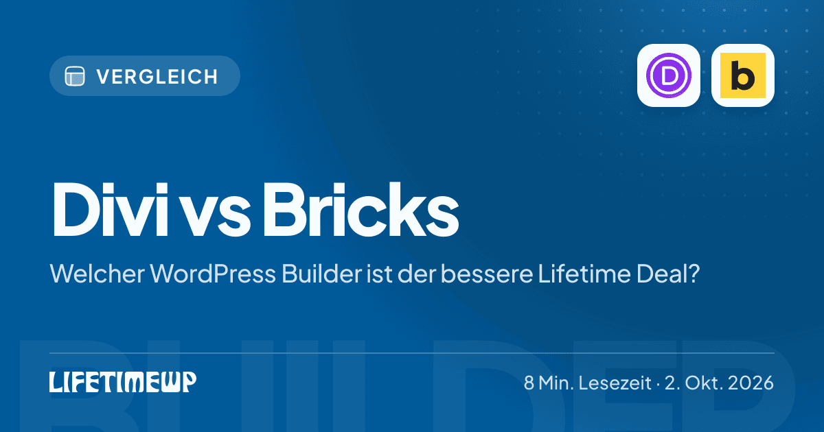 Titelbild: Divi vs Bricks: Welcher WordPress Builder ist der bessere Lifetime Deal?