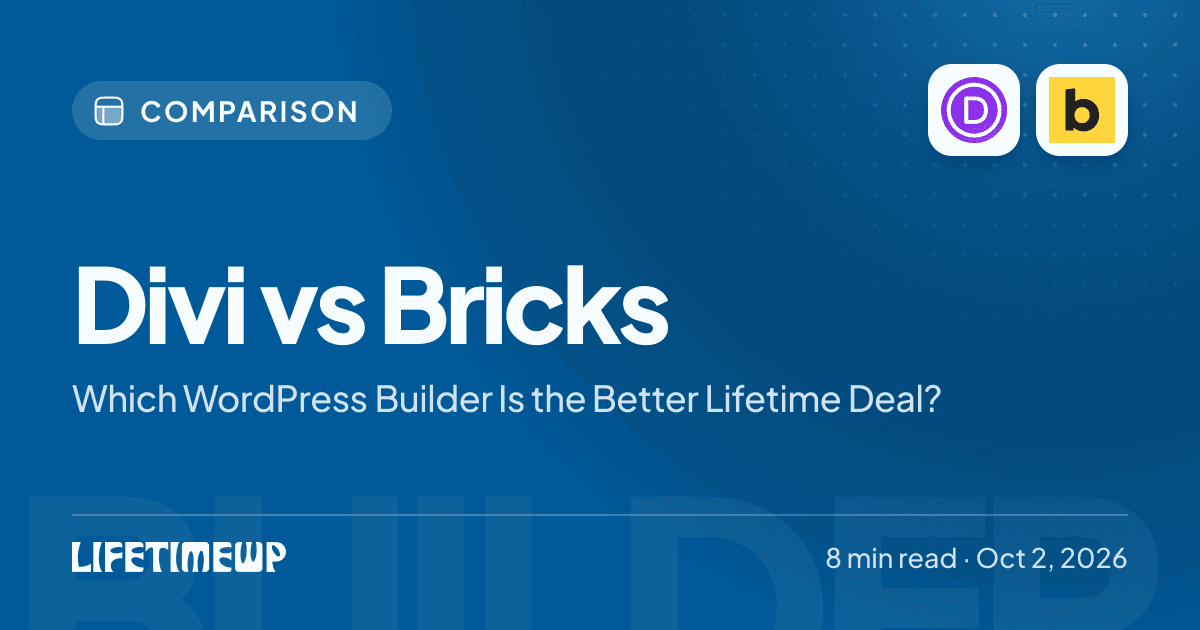 Cover image: Divi vs Bricks: Which WordPress Builder Is the Better Lifetime Deal?