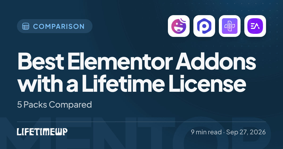 Cover image: Best Elementor Addons with a Lifetime License: 5 Packs Compared