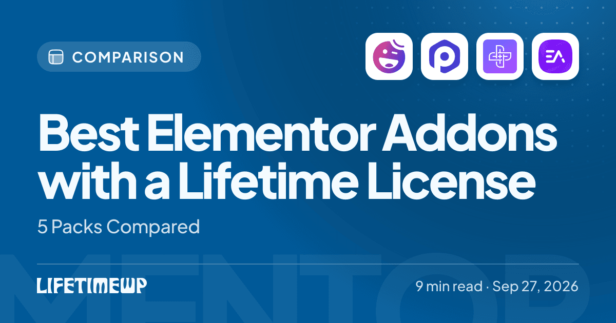 Cover image: Best Elementor Addons with a Lifetime License: 5 Packs Compared