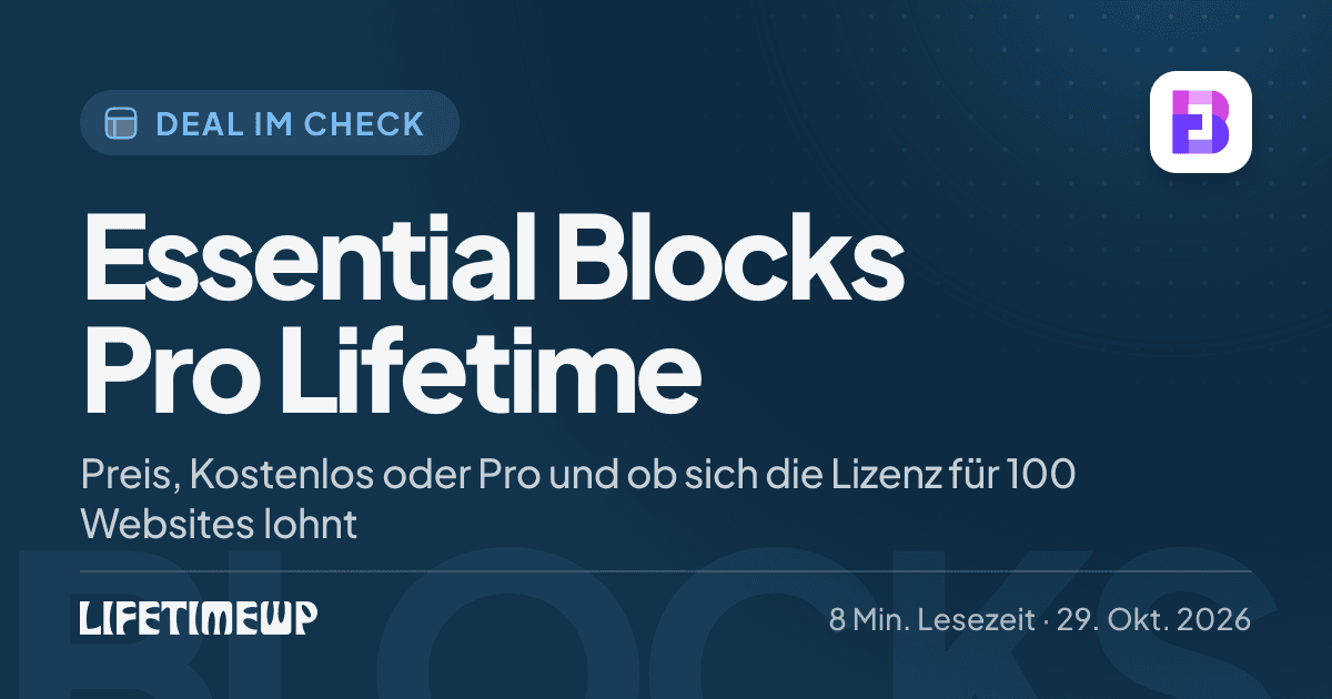 Titelbild: Essential Blocks Pro Lifetime: Preis, Kostenlos oder Pro und ob sich die Lizenz für 100 Websites lohnt