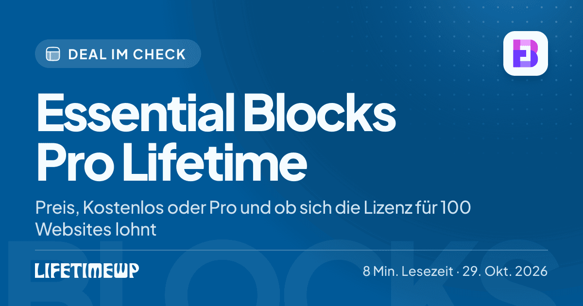 Titelbild: Essential Blocks Pro Lifetime: Preis, Kostenlos oder Pro und ob sich die Lizenz für 100 Websites lohnt