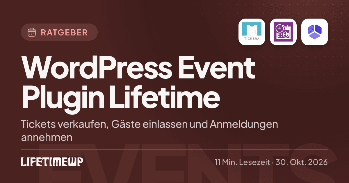 Titelbild: WordPress Event Plugin Lifetime: Tickets verkaufen, Gäste einlassen und Anmeldungen annehmen
