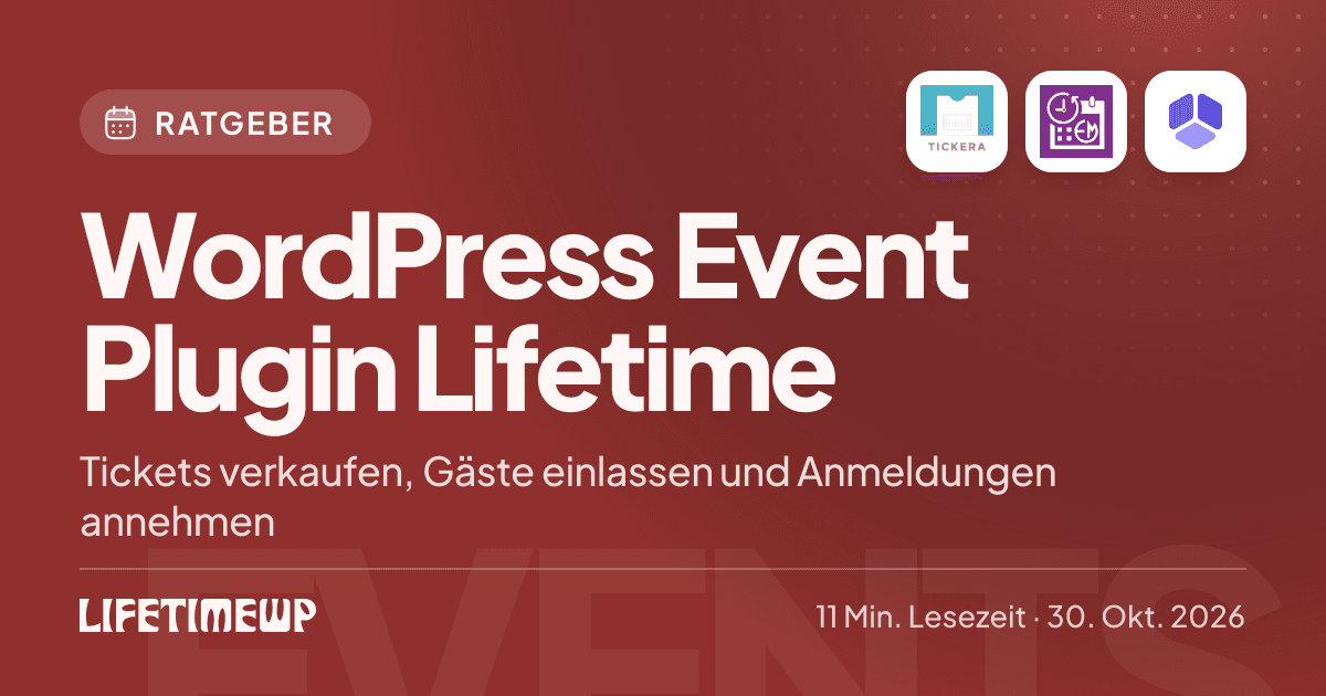Titelbild: WordPress Event Plugin Lifetime: Tickets verkaufen, Gäste einlassen und Anmeldungen annehmen