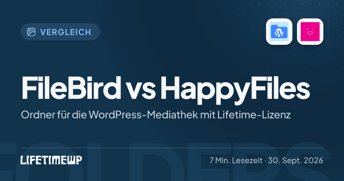 Titelbild: FileBird vs HappyFiles: Ordner für die WordPress-Mediathek mit Lifetime-Lizenz