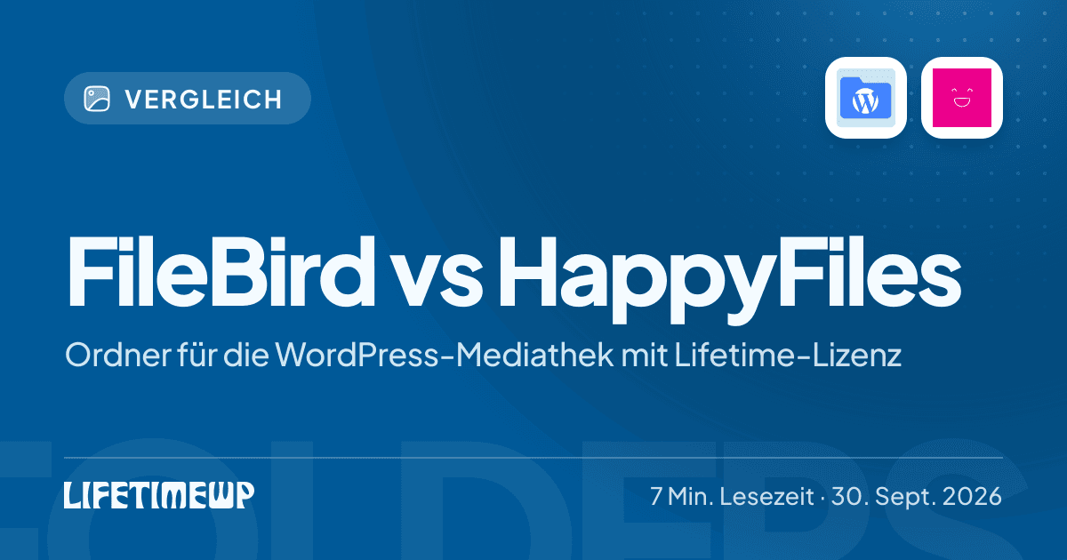 Titelbild: FileBird vs HappyFiles: Ordner für die WordPress-Mediathek mit Lifetime-Lizenz