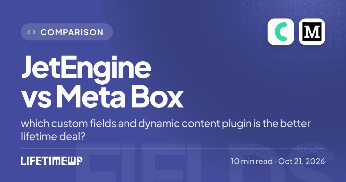 Cover image: JetEngine vs Meta Box: which custom fields and dynamic content plugin is the better lifetime deal?