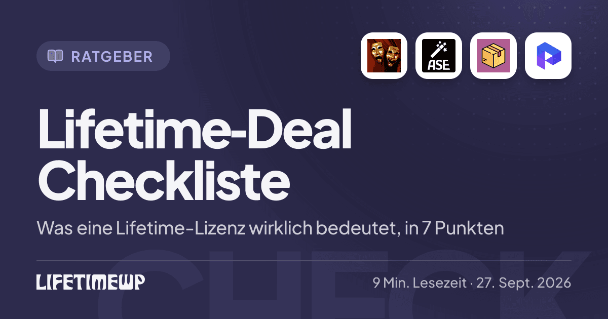 Titelbild: Lifetime-Deal Checkliste: Was eine Lifetime-Lizenz wirklich bedeutet, in 7 Punkten