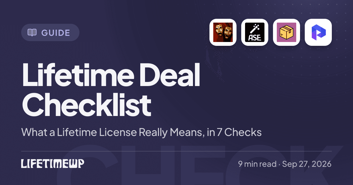 Cover image: Lifetime Deal Checklist: What a Lifetime License Really Means, in 7 Checks