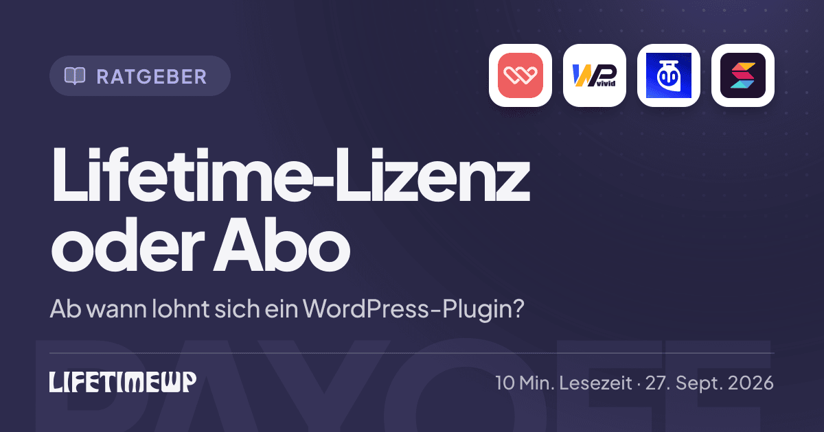 Titelbild: Lifetime-Lizenz oder Abo: Ab wann lohnt sich ein WordPress-Plugin?