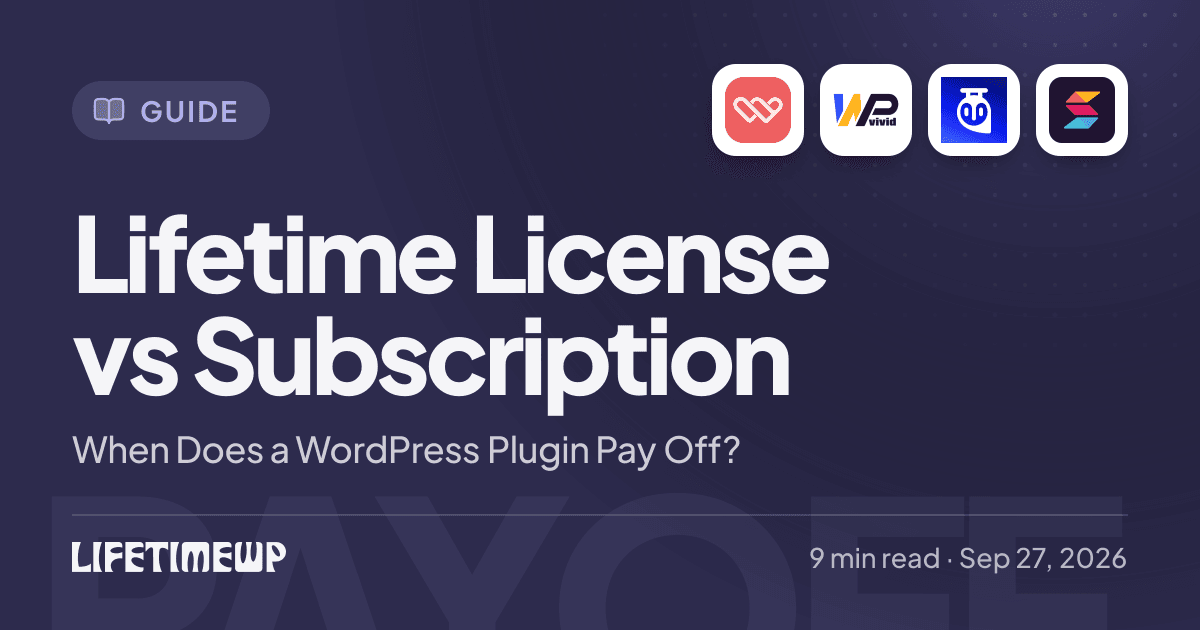 Cover image: Lifetime License vs Subscription: When Does a WordPress Plugin Pay Off?