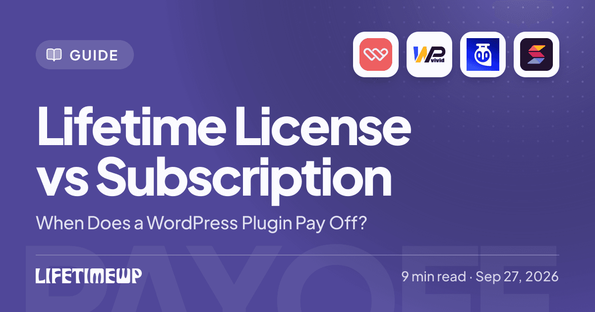 Cover image: Lifetime License vs Subscription: When Does a WordPress Plugin Pay Off?