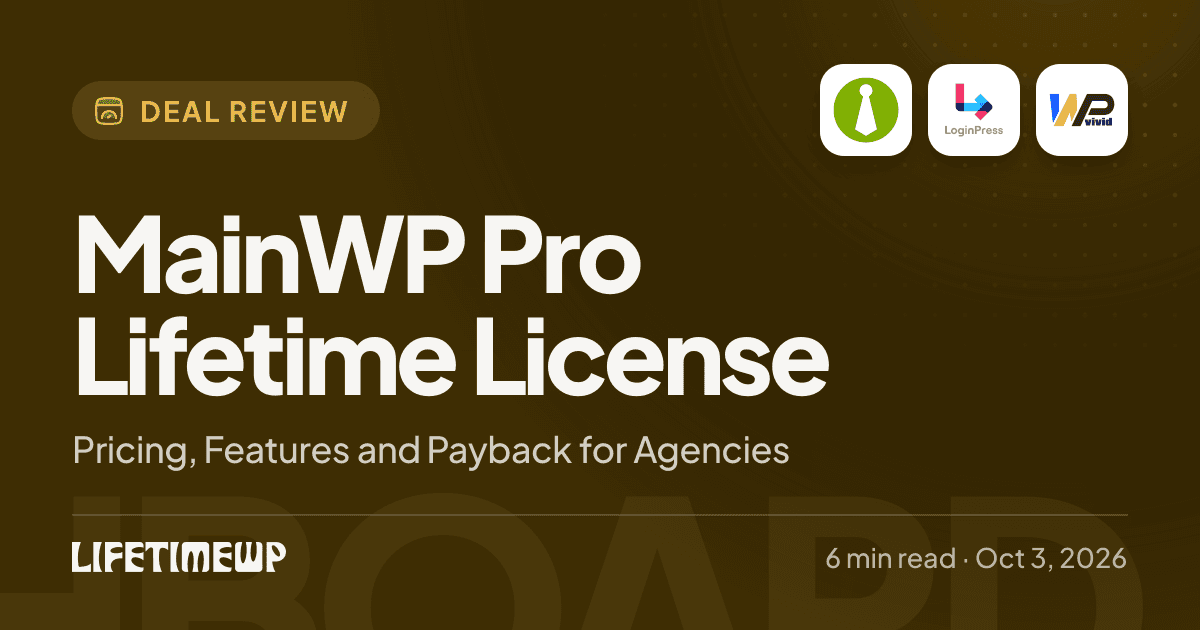 Cover image: MainWP Pro Lifetime License: Pricing, Features and Payback for Agencies