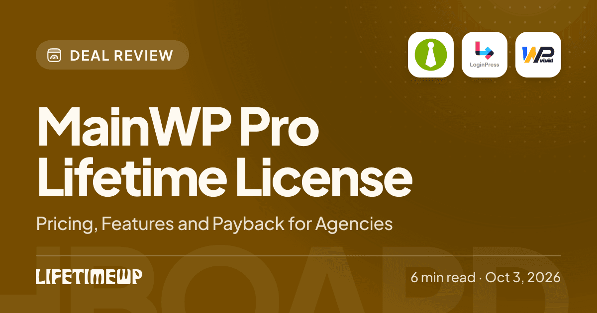 Cover image: MainWP Pro Lifetime License: Pricing, Features and Payback for Agencies