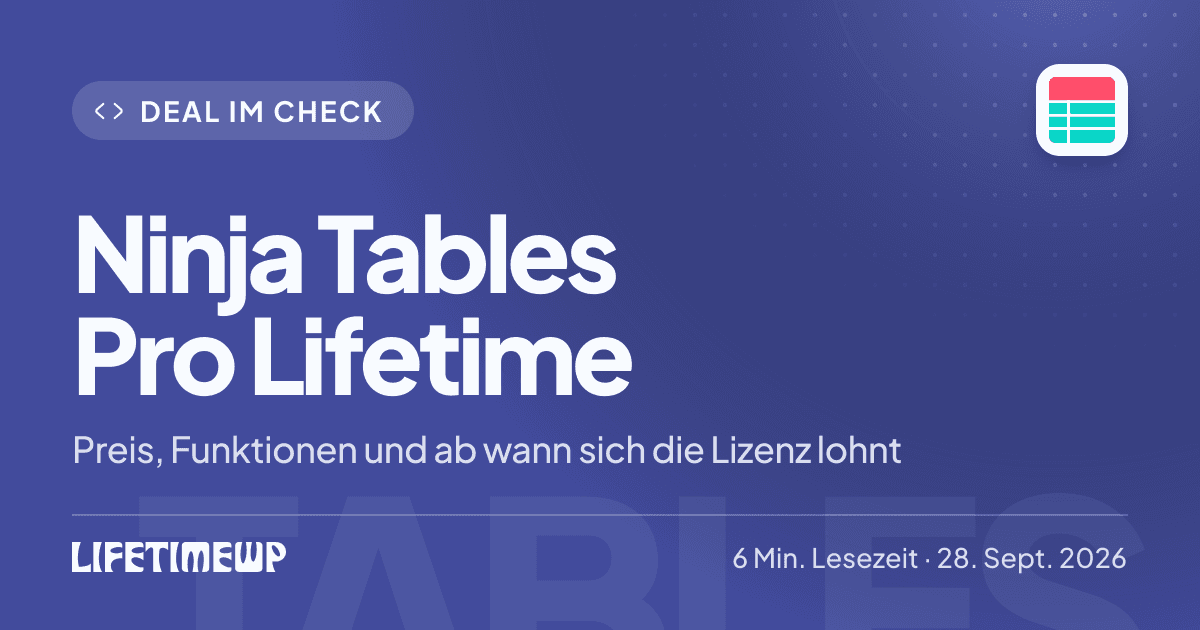 Titelbild: Ninja Tables Pro Lifetime: Preis, Funktionen und ab wann sich die Lizenz lohnt