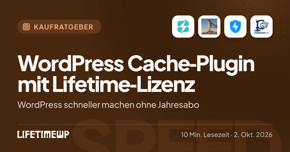 Titelbild: WordPress Cache-Plugin mit Lifetime-Lizenz: WordPress schneller machen ohne Jahresabo