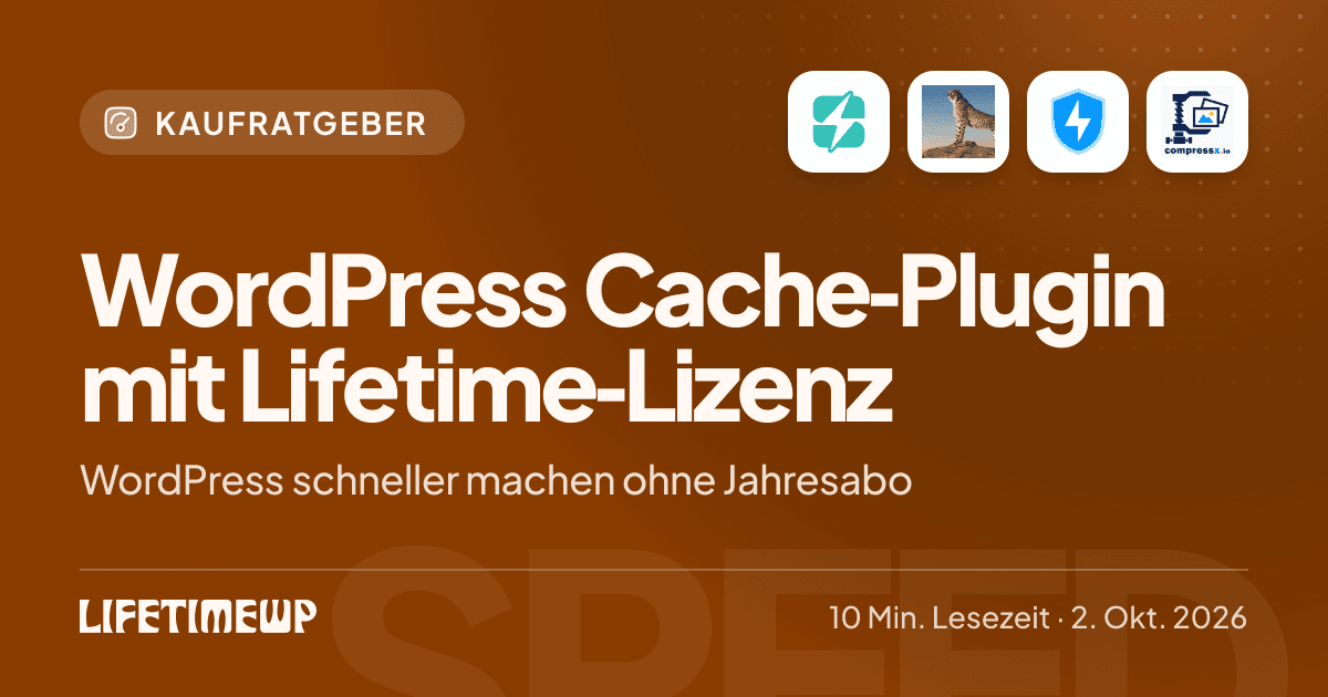 Titelbild: WordPress Cache-Plugin mit Lifetime-Lizenz: WordPress schneller machen ohne Jahresabo