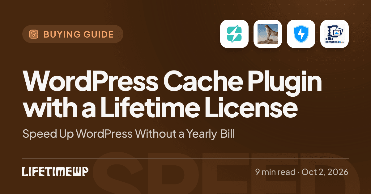Cover image: WordPress Cache Plugin with a Lifetime License: Speed Up WordPress Without a Yearly Bill