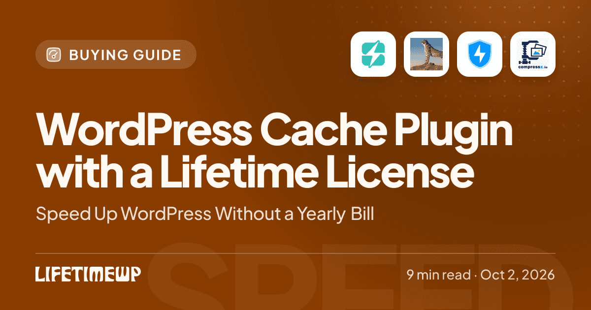 Cover image: WordPress Cache Plugin with a Lifetime License: Speed Up WordPress Without a Yearly Bill