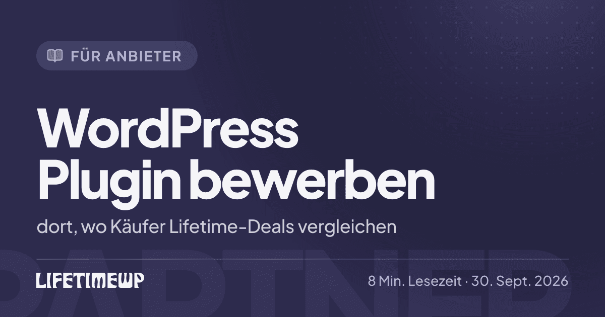 Titelbild: WordPress Plugin bewerben: dort, wo Käufer Lifetime-Deals vergleichen