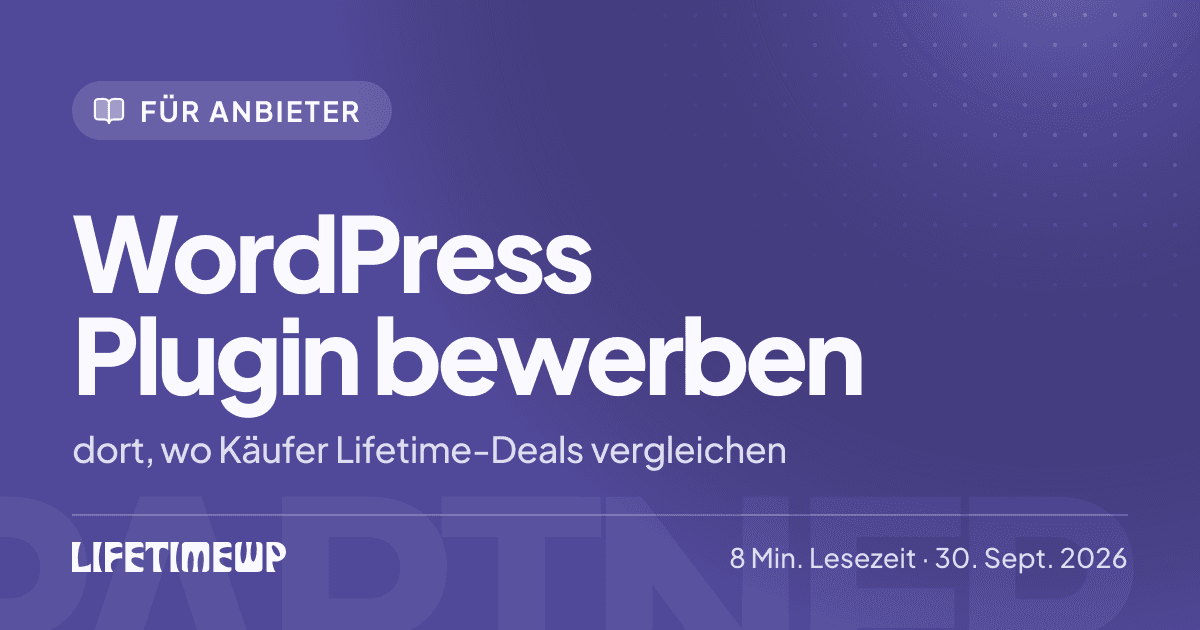 Titelbild: WordPress Plugin bewerben: dort, wo Käufer Lifetime-Deals vergleichen
