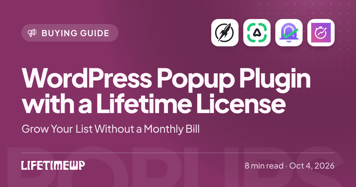 Cover image: WordPress Popup Plugin with a Lifetime License: Grow Your List Without a Monthly Bill