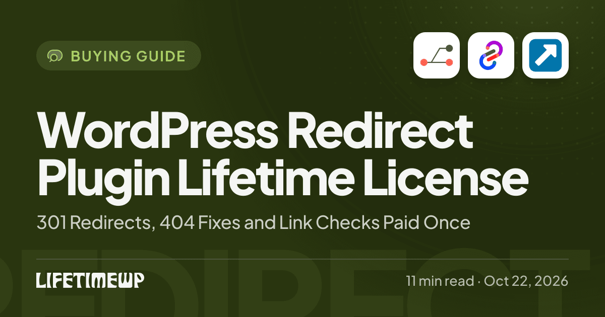 Cover image: WordPress Redirect Plugin Lifetime License: 301 Redirects, 404 Fixes and Link Checks Paid Once