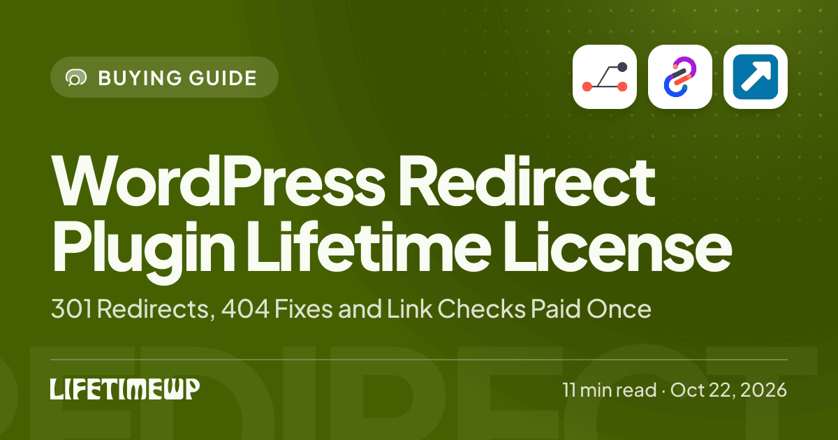 Cover image: WordPress Redirect Plugin Lifetime License: 301 Redirects, 404 Fixes and Link Checks Paid Once