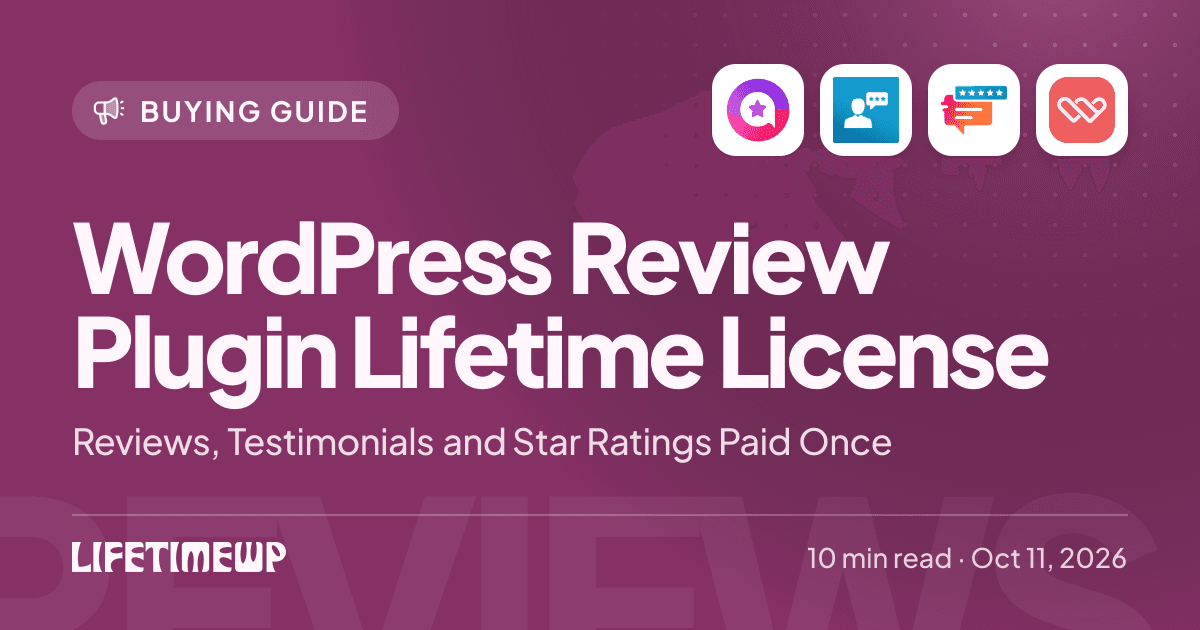 Cover image: WordPress Review Plugin Lifetime License: Reviews, Testimonials and Star Ratings Paid Once