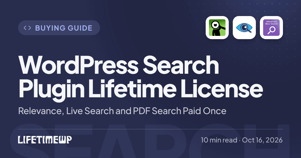 Cover image: WordPress Search Plugin Lifetime License: Relevance, Live Search and PDF Search Paid Once