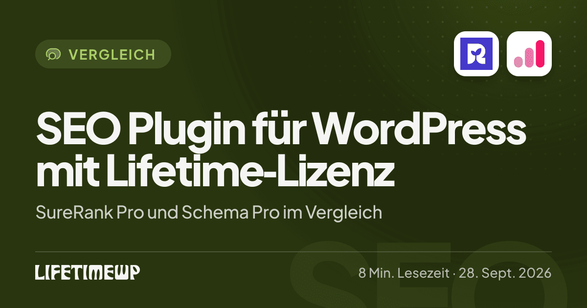Titelbild: SEO Plugin für WordPress mit Lifetime-Lizenz: SureRank Pro und Schema Pro im Vergleich