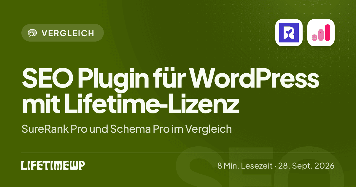 Titelbild: SEO Plugin für WordPress mit Lifetime-Lizenz: SureRank Pro und Schema Pro im Vergleich