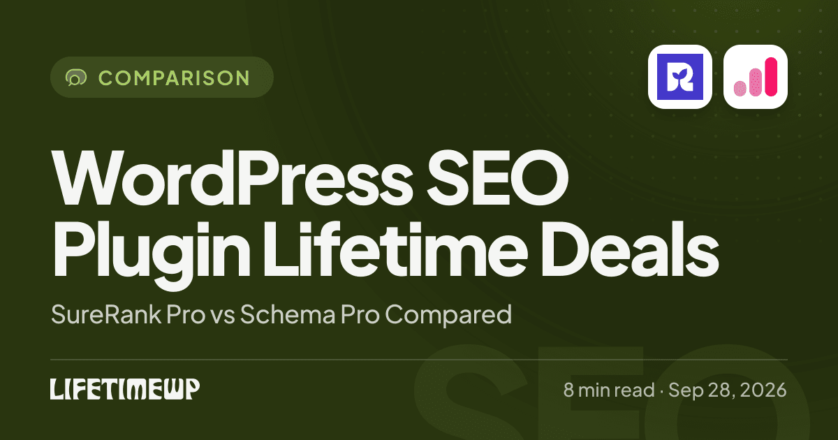 Cover image: WordPress SEO Plugin Lifetime Deals: SureRank Pro vs Schema Pro Compared