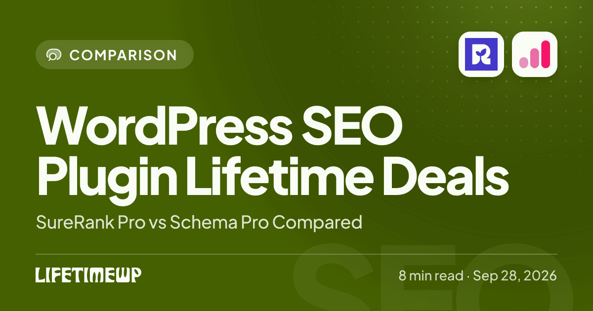 Cover image: WordPress SEO Plugin Lifetime Deals: SureRank Pro vs Schema Pro Compared