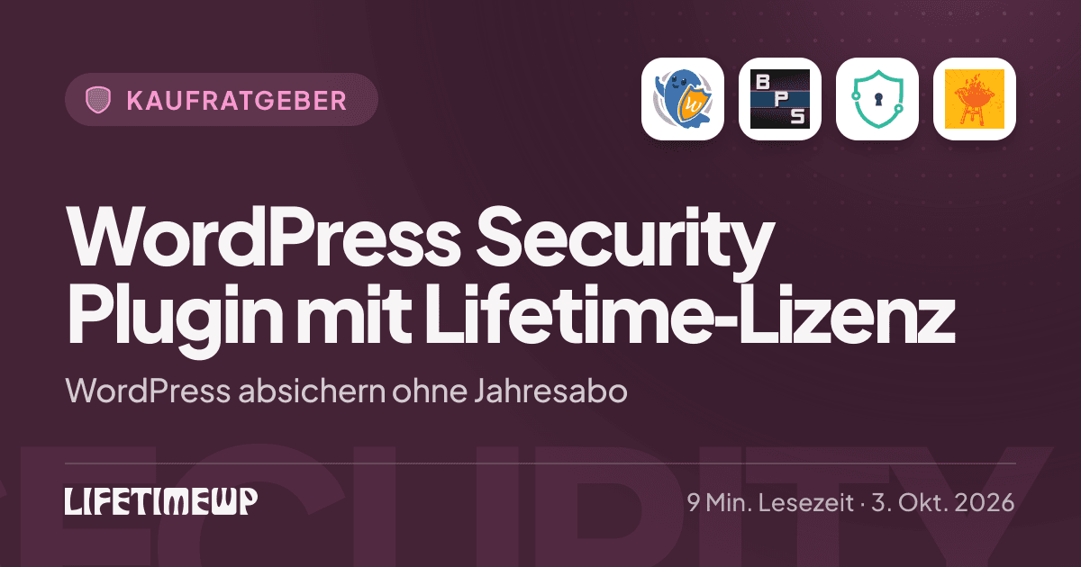 Titelbild: WordPress Security Plugin mit Lifetime-Lizenz: WordPress absichern ohne Jahresabo