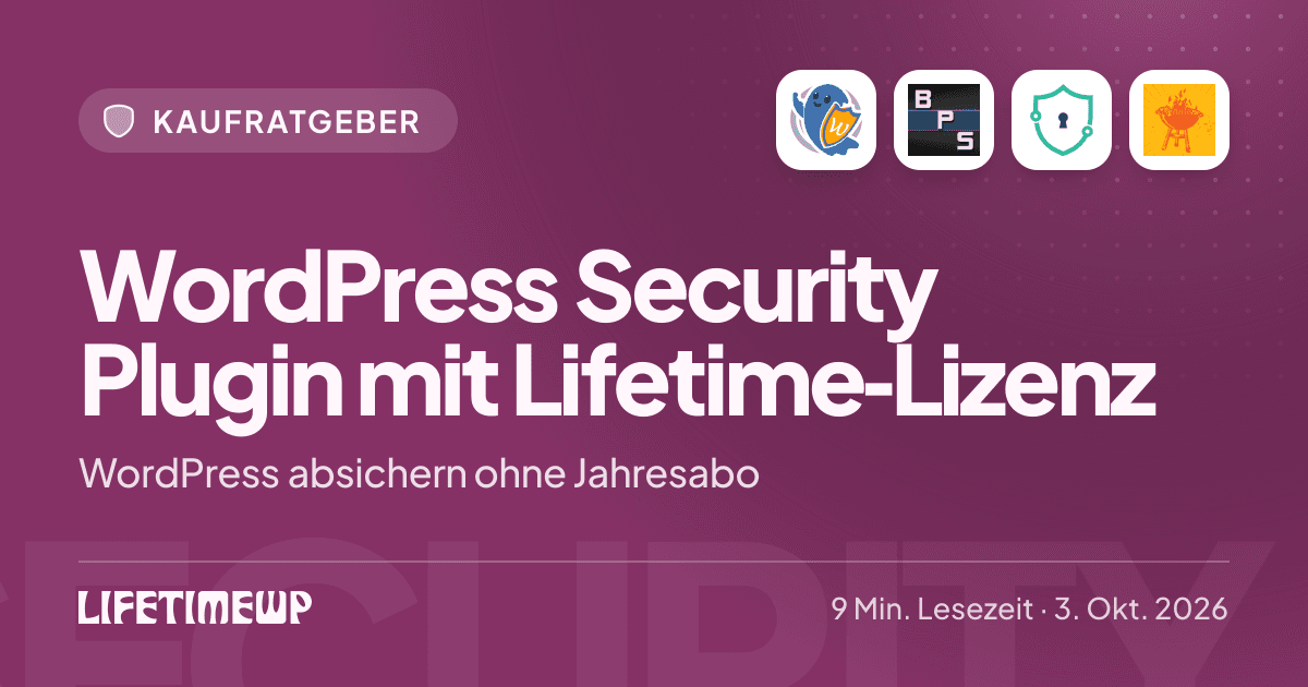 Titelbild: WordPress Security Plugin mit Lifetime-Lizenz: WordPress absichern ohne Jahresabo
