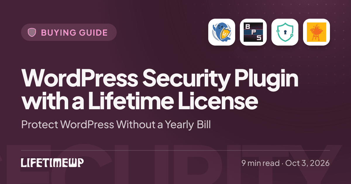 Cover image: WordPress Security Plugin with a Lifetime License: Protect WordPress Without a Yearly Bill