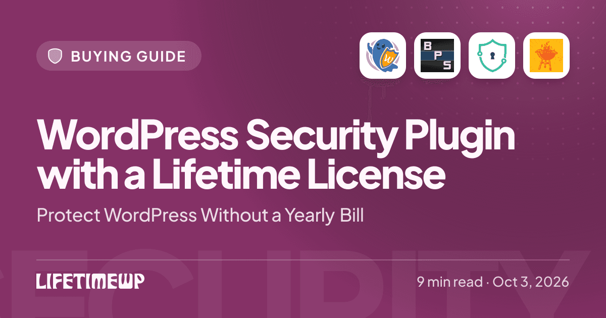 Cover image: WordPress Security Plugin with a Lifetime License: Protect WordPress Without a Yearly Bill