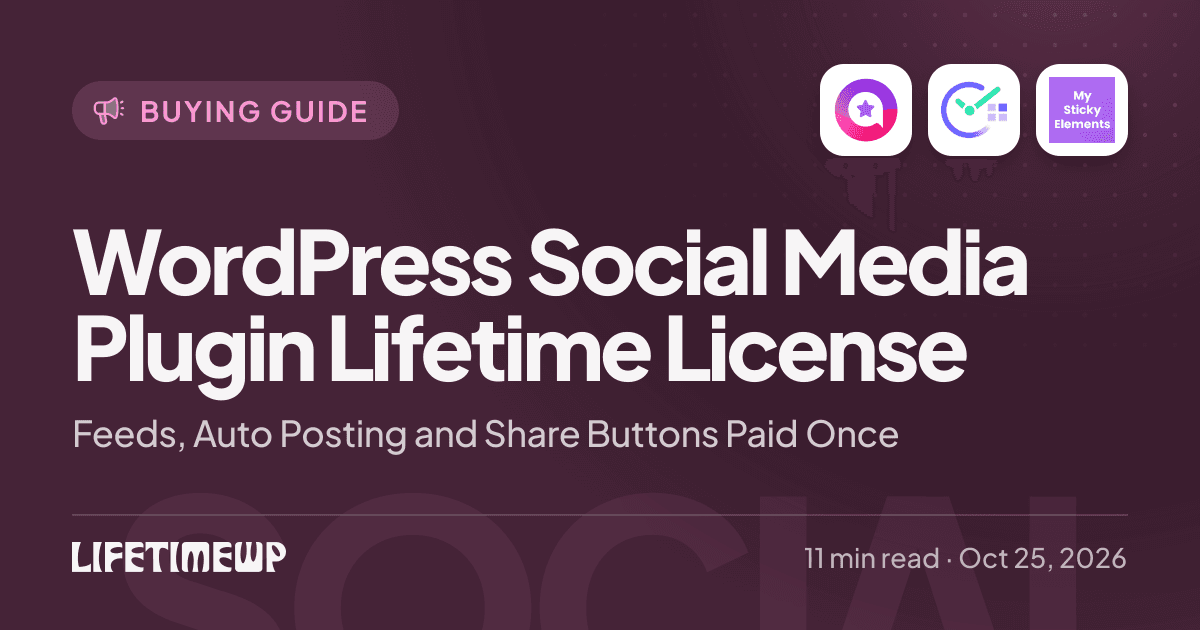 Cover image: WordPress Social Media Plugin Lifetime License: Feeds, Auto Posting and Share Buttons Paid Once