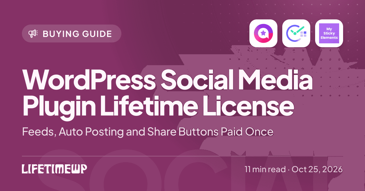 Cover image: WordPress Social Media Plugin Lifetime License: Feeds, Auto Posting and Share Buttons Paid Once